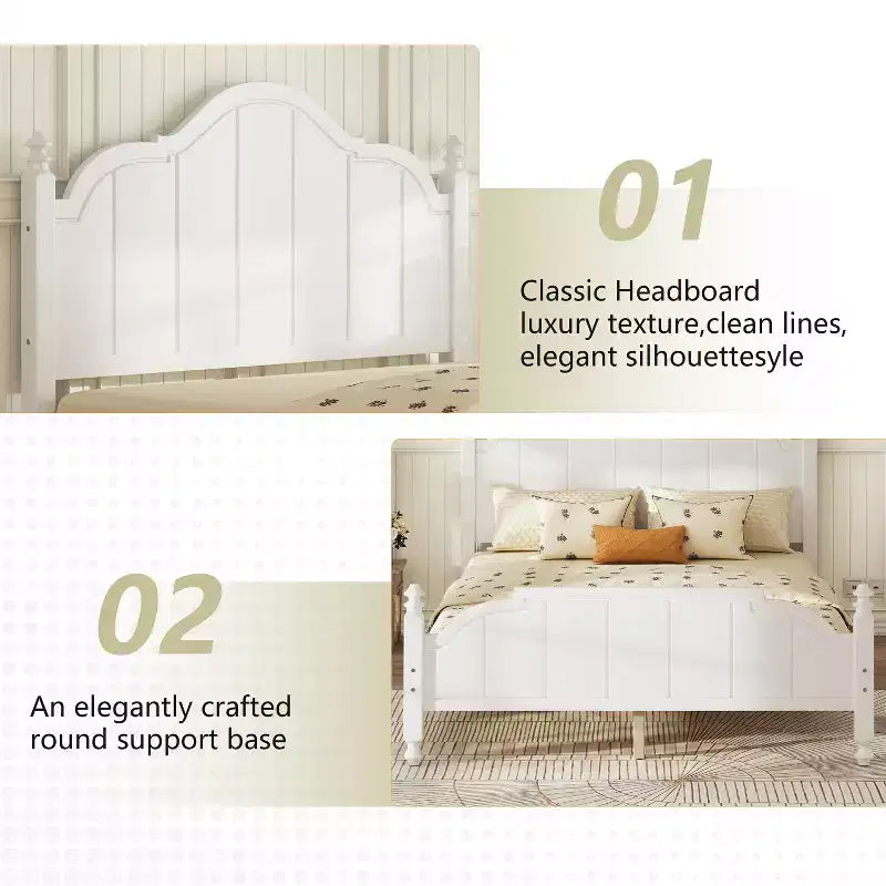 Lit plateforme en bois avec tête de lit, grand lit 40,55"H x 63,31"L x 85,04"P
