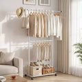 Portant à vêtements extensible en métal avec roulettes, 190,5 cm (L) x 54,6 cm (l) x 162,6 cm (H)