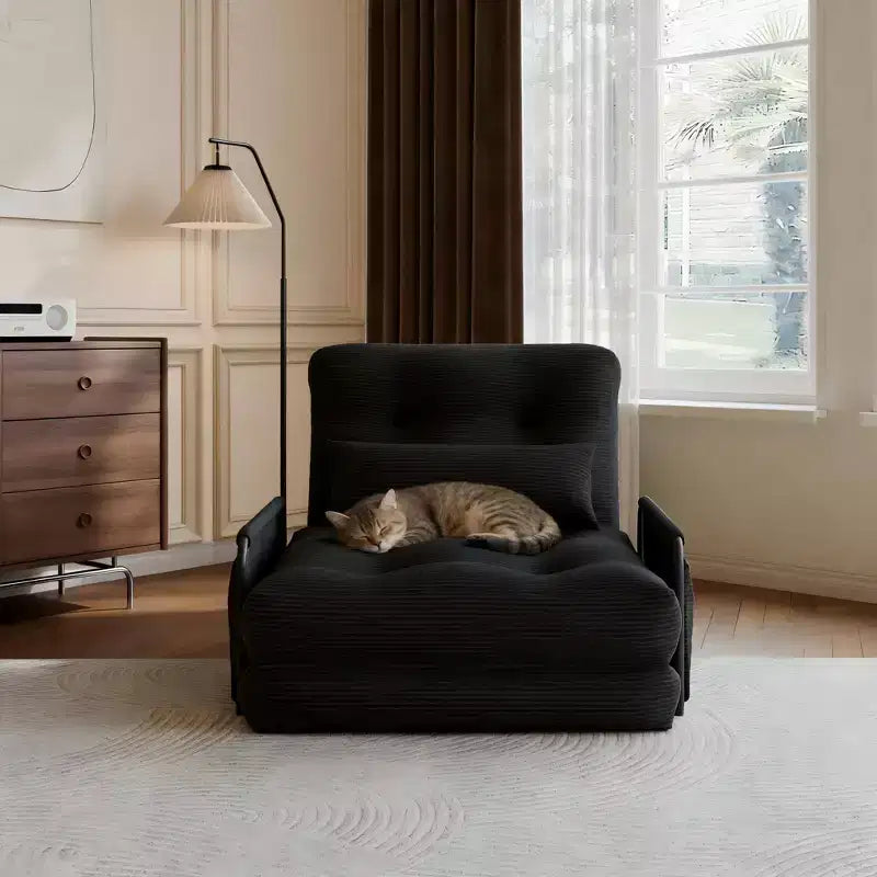 Canapé-lit pliant en métal et polyester avec dossier réglable, 78 cm (L) x 70 cm (P) x 70 cm (H)