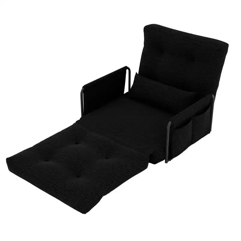 Canapé-lit pliant en métal et polyester avec dossier réglable, 78 cm (L) x 70 cm (P) x 70 cm (H)