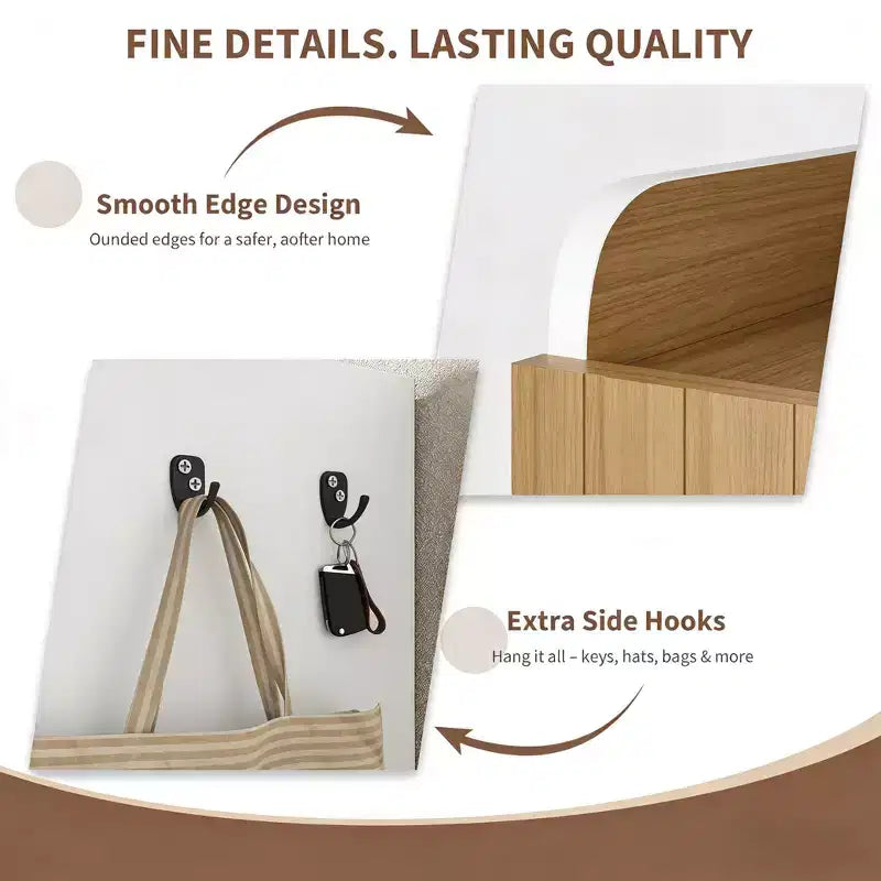 Meuble à chaussures 6 niveaux en MDF avec 3 portes et étagères réglables, 100 cm (L) x 110 cm (H) x 37 cm (P)
