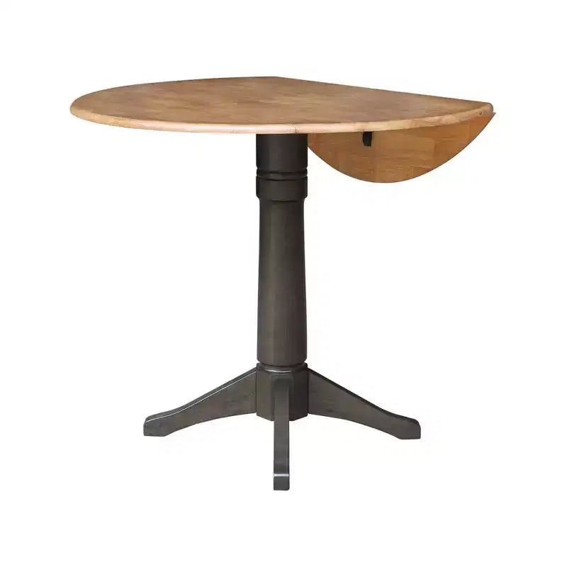 Table à manger en hévéa à abattants, hauteur comptoir, 42" rond x 36,3" H