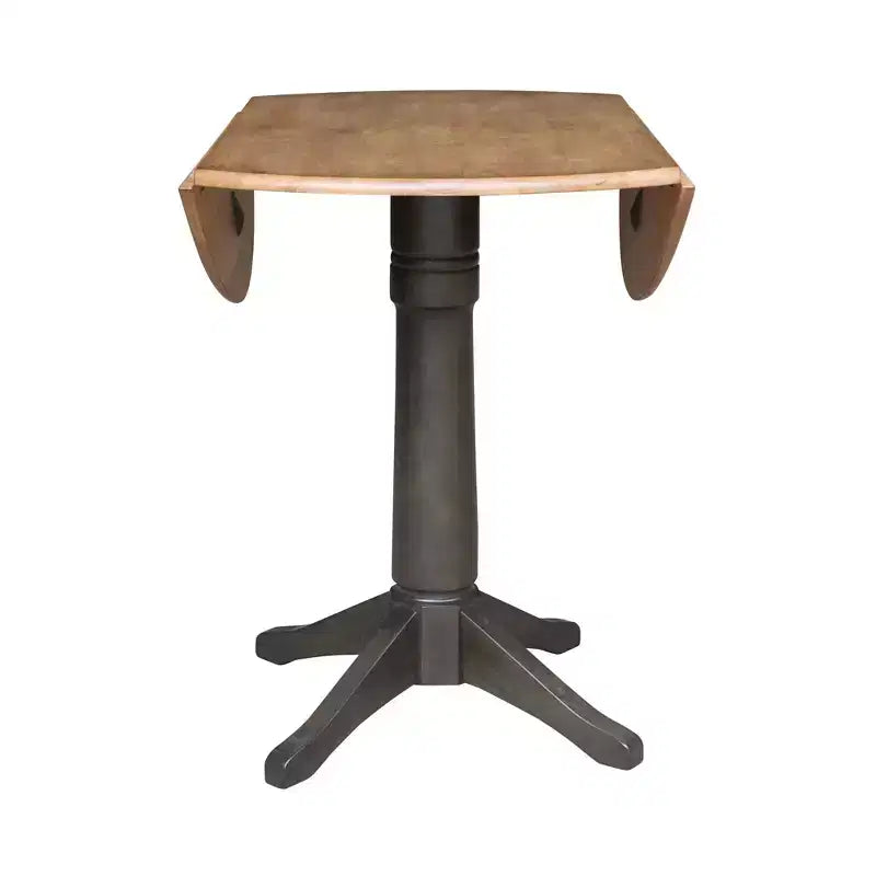 Table à manger en hévéa à abattants, hauteur comptoir, 42" rond x 36,3" H