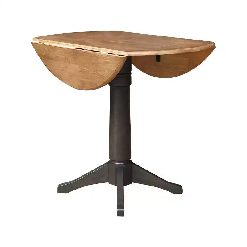 Table à manger en hévéa à abattants, hauteur comptoir, 42" rond x 36,3" H