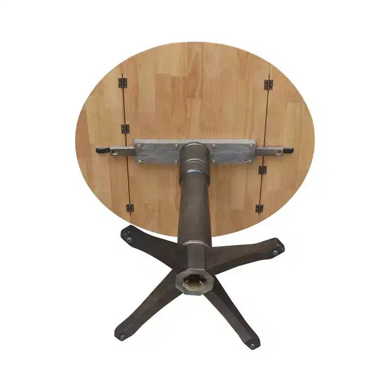 Table à manger en hévéa à abattants, hauteur comptoir, 42" rond x 36,3" H