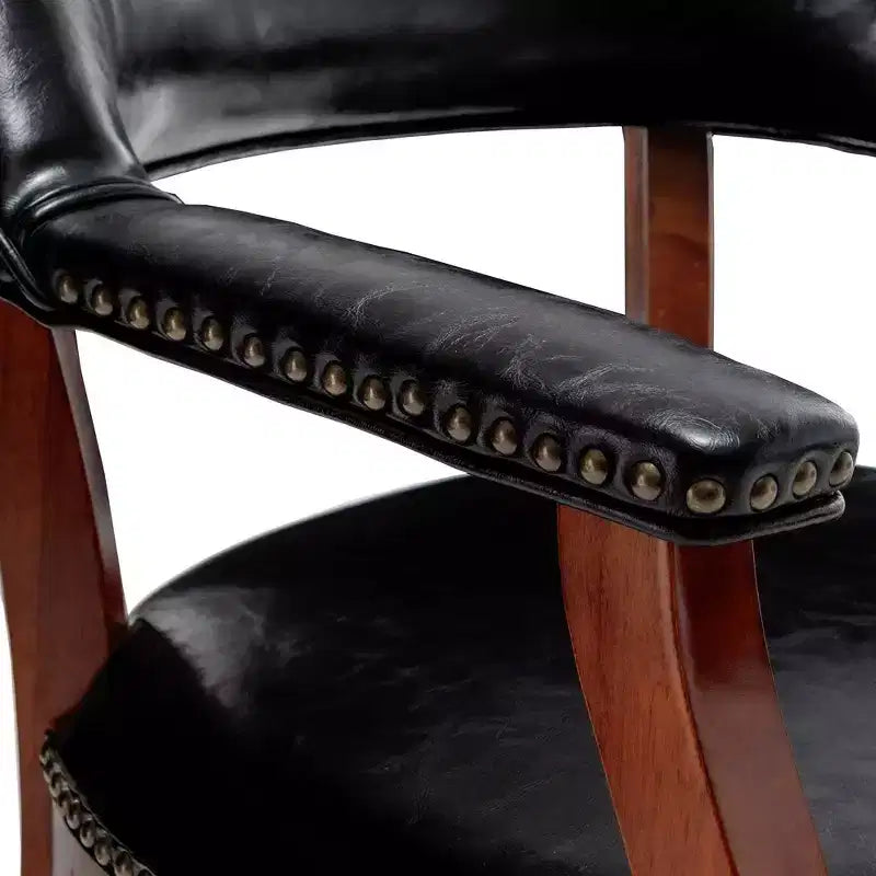 Fauteuil en cuir végan avec roulettes, 77,5 cm H x 64 cm L x 66,7 cm P