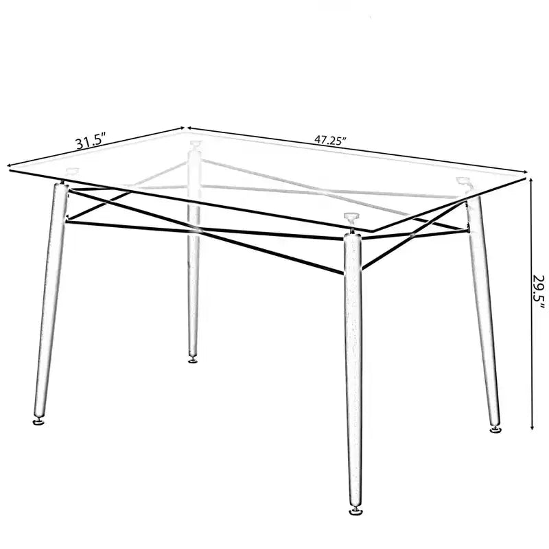 Table d'appoint rectangulaire Fabulaxe en verre transparent avec 4 pieds en bois massif et cadre en hêtre | Petite table basse de loisirs moderne et peu encombrante