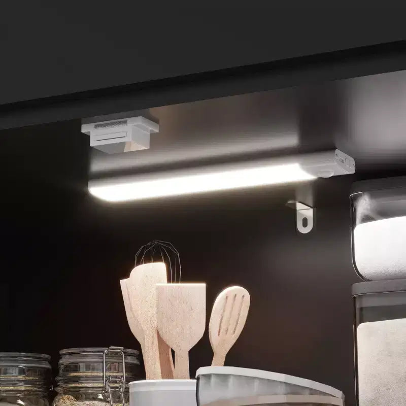 Meuble de Cuisine en MDF avec Éclairage LED, 6 Étagères de Porte, 1 Tiroir et 4 Étagères Réglables, 181,1 cm (H) x 76,5 cm (L) x 39,9 cm (P)