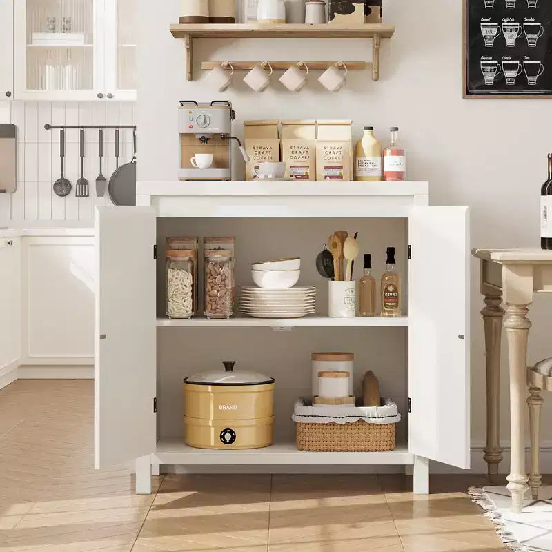 Meuble de rangement en MDF et rotin avec 2 portes et 1 tiroir, 84,1 cm H x 76,5 cm L x 39,9 cm P
