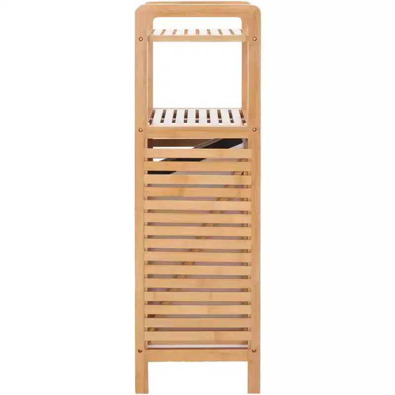 Panier à linge en bambou avec étagère et doublure amovible, 68 litres, 94,5 cm (H) x 39,8 cm (L) x 29,8 cm (P)