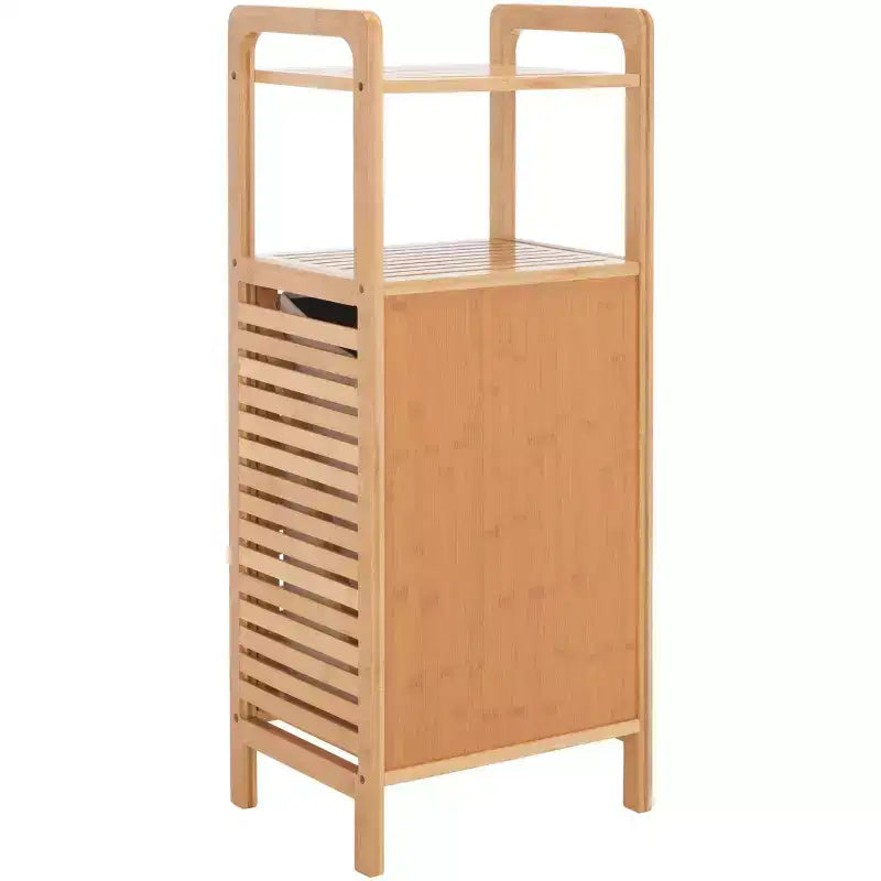 Panier à linge en bambou avec étagère et doublure amovible, 68 litres, 94,5 cm (H) x 39,8 cm (L) x 29,8 cm (P)