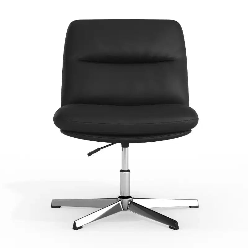 Fauteuil de bureau pivotant sans accoudoirs en cuir reconstitué avec réglage de la hauteur, capacité de 136 kg