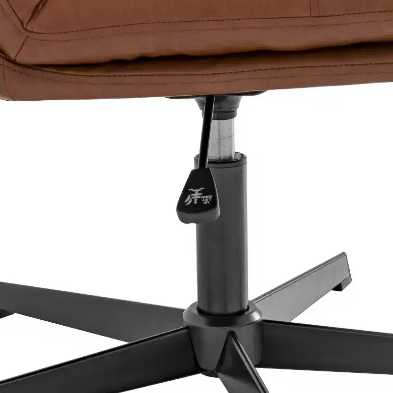 Fauteuil de bureau pivotant sans accoudoirs en cuir reconstitué avec réglage de la hauteur, capacité de 136 kg