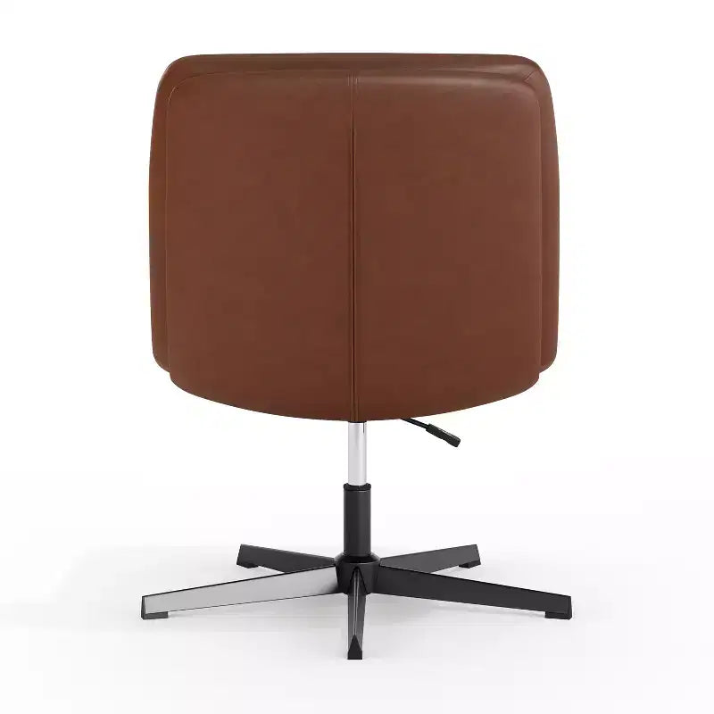 Fauteuil de bureau pivotant sans accoudoirs en cuir reconstitué avec réglage de la hauteur, capacité de 136 kg