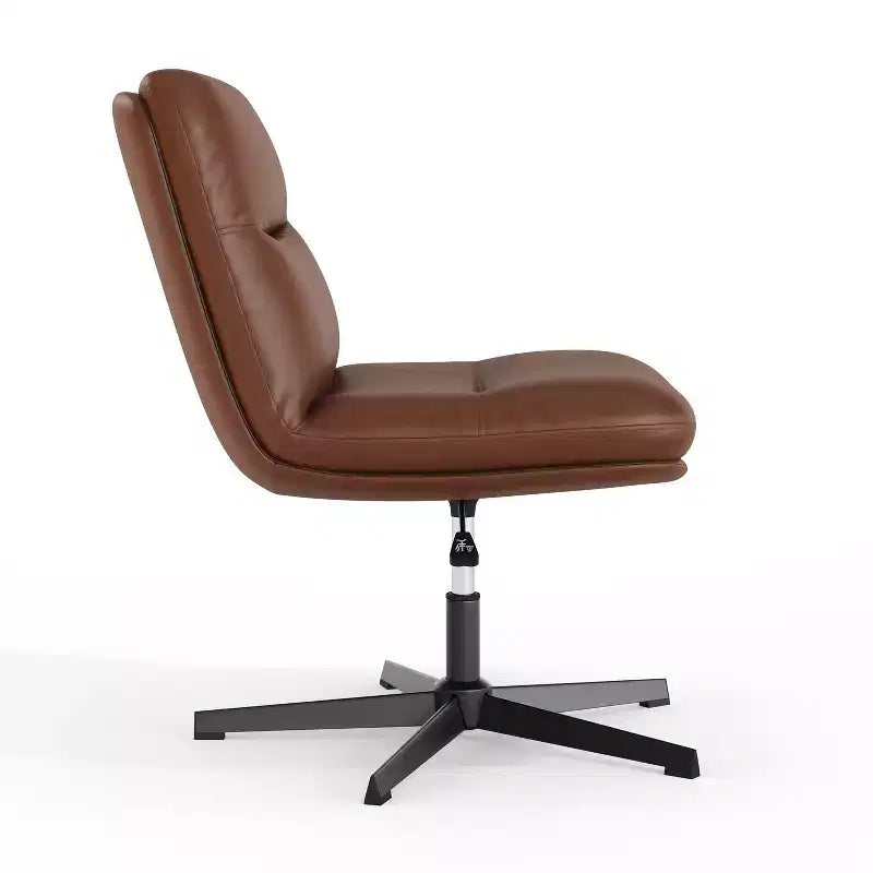 Fauteuil de bureau pivotant sans accoudoirs en cuir reconstitué avec réglage de la hauteur, capacité de 136 kg