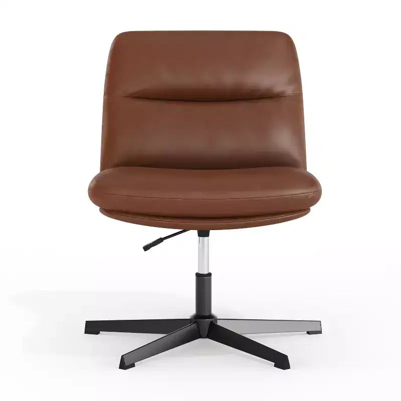 Fauteuil de bureau pivotant sans accoudoirs en cuir reconstitué avec réglage de la hauteur, capacité de 136 kg
