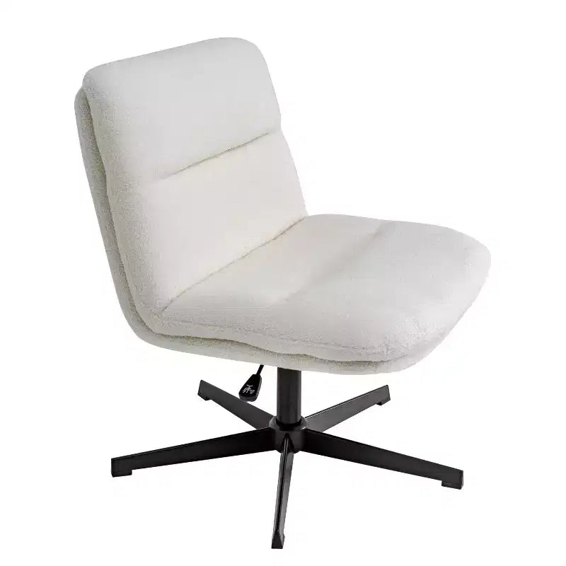 Fauteuil de bureau pivotant sans accoudoirs en cuir reconstitué avec réglage de la hauteur, capacité de 136 kg