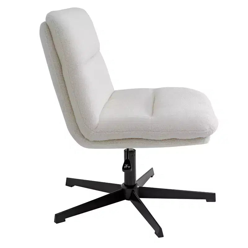 Fauteuil de bureau pivotant sans accoudoirs en cuir reconstitué avec réglage de la hauteur, capacité de 136 kg