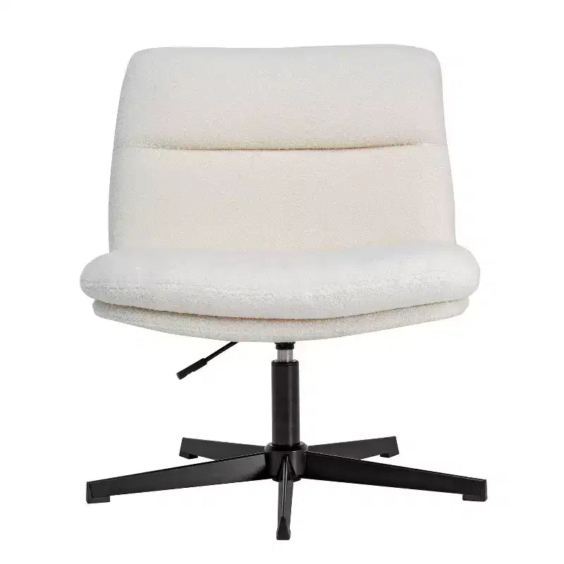 Fauteuil de bureau pivotant sans accoudoirs en cuir reconstitué avec réglage de la hauteur, capacité de 136 kg