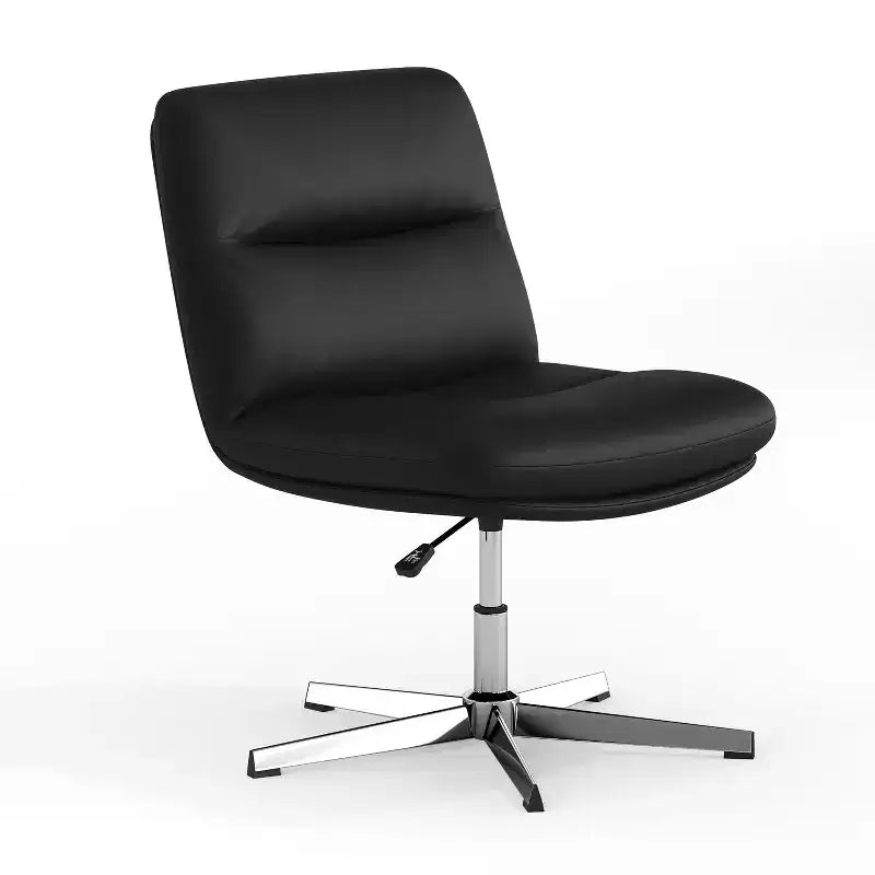 Fauteuil de bureau pivotant sans accoudoirs en cuir reconstitué avec réglage de la hauteur, capacité de 136 kg