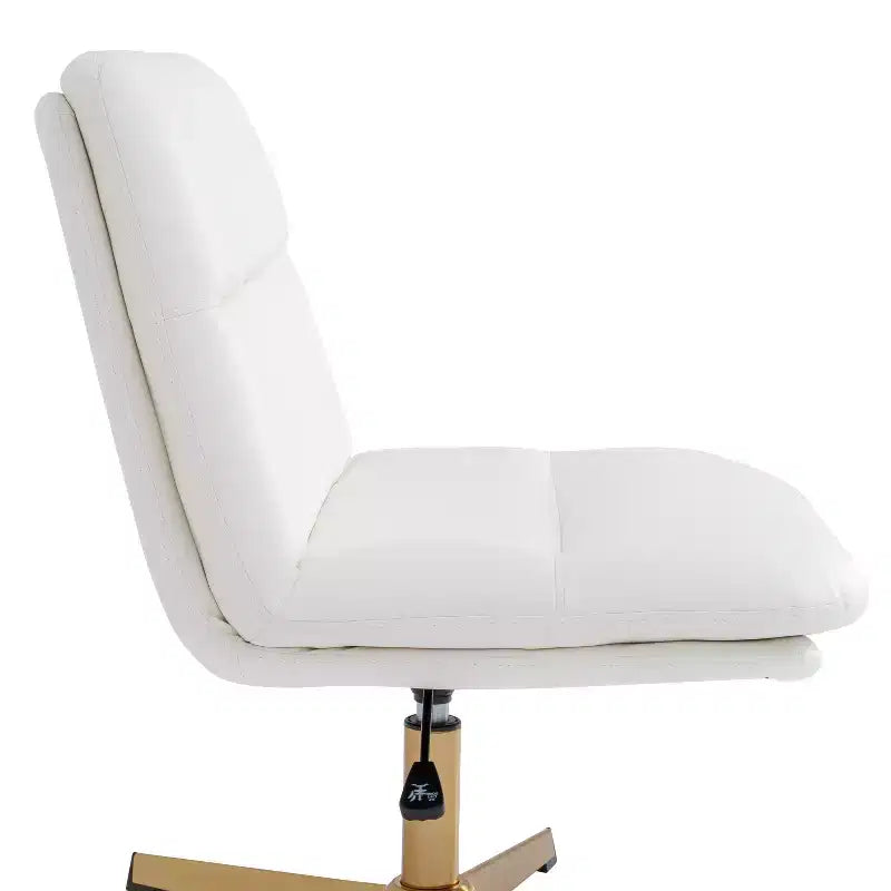 Fauteuil de bureau pivotant sans accoudoirs en cuir reconstitué avec réglage de la hauteur, capacité de 136 kg
