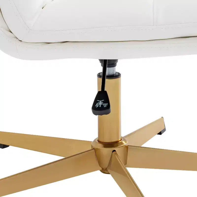 Fauteuil de bureau pivotant sans accoudoirs en cuir reconstitué avec réglage de la hauteur, capacité de 136 kg