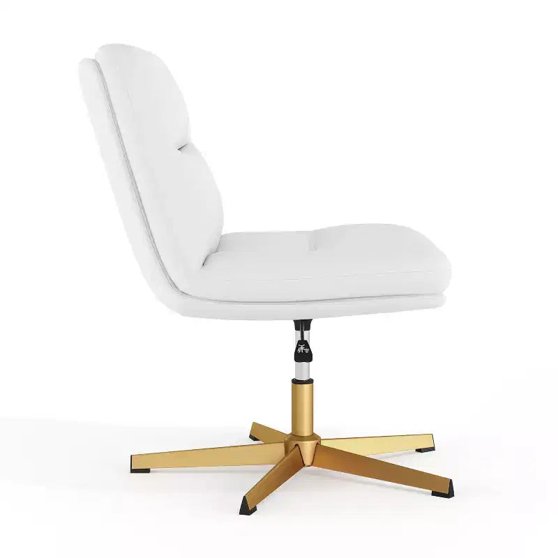 Fauteuil de bureau pivotant sans accoudoirs en cuir reconstitué avec réglage de la hauteur, capacité de 136 kg