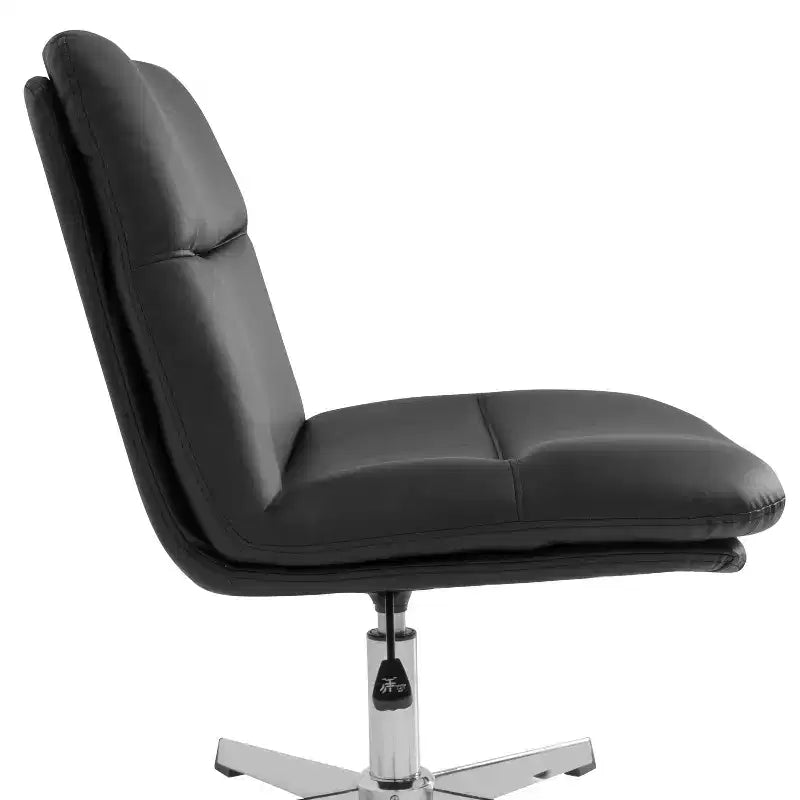 Fauteuil de bureau pivotant sans accoudoirs en cuir reconstitué avec réglage de la hauteur, capacité de 136 kg