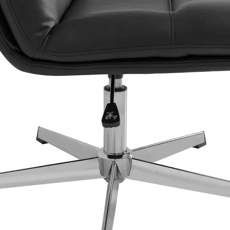 Fauteuil de bureau pivotant sans accoudoirs en cuir reconstitué avec réglage de la hauteur, capacité de 136 kg