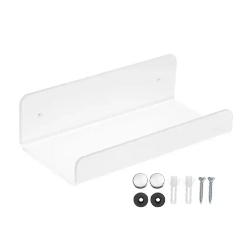 Unique Bargains Acrylic Clear Floating Wall Mounted Shelf for Bathroom Kitchen