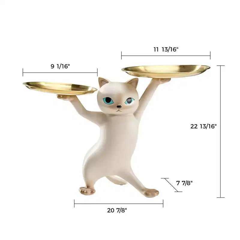 EUREKA ERGONOMIC,23H, Table d'appoint chat enchanté,23,87L x 7,87P x 19,69H,Plateau en métal