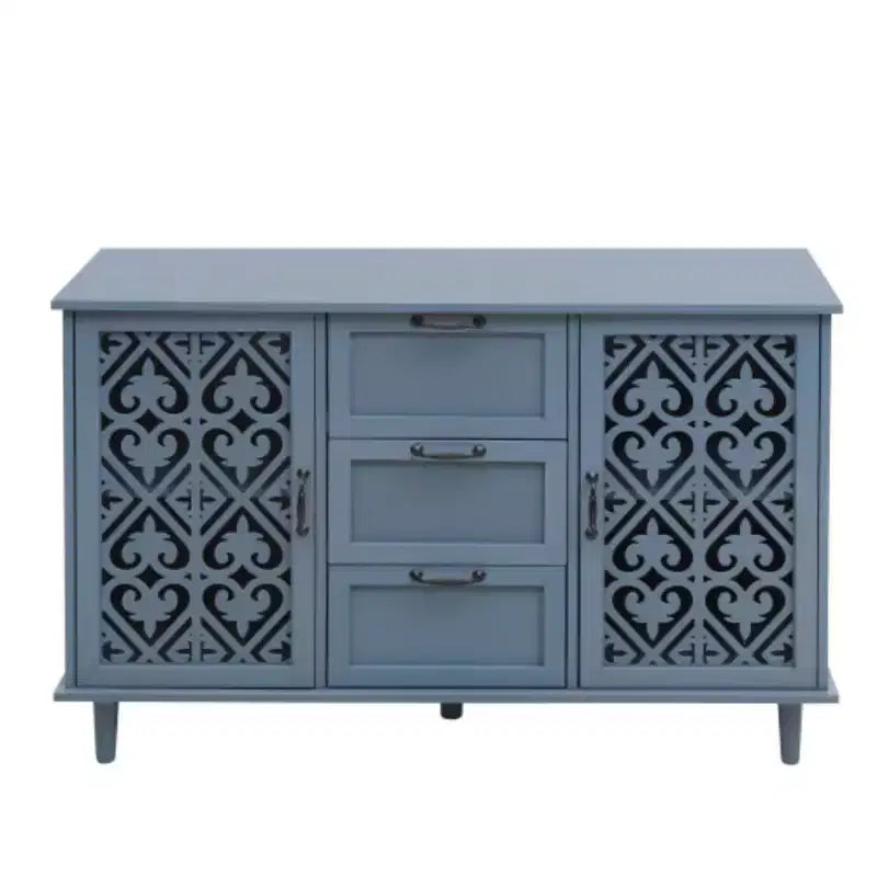 Meuble à 3 tiroirs, armoire de cuisine de 120 cm avec 2 portes, buffet, console pour salon, chambre, cuisine, entrée