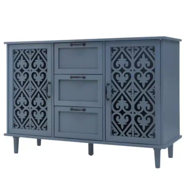 Meuble à 3 tiroirs, armoire de cuisine de 120 cm avec 2 portes, buffet, console pour salon, chambre, cuisine, entrée