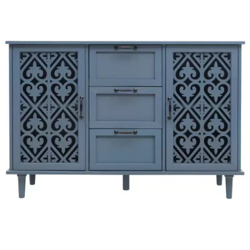 Meuble à 3 tiroirs, armoire de cuisine de 120 cm avec 2 portes, buffet, console pour salon, chambre, cuisine, entrée